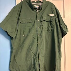 Magellan Relaxed Fit Collared Fishing Gear Dark Green Shirt 2XL H26
